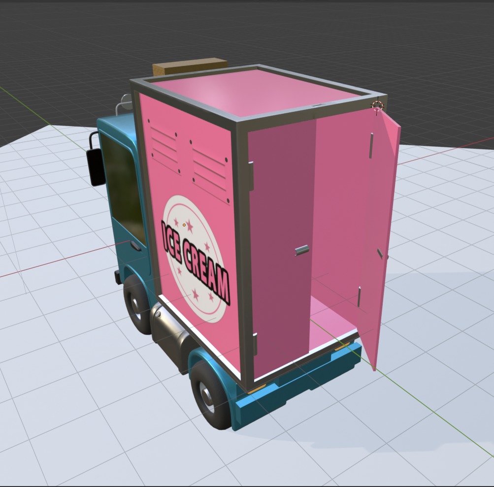 Stylized Cartoon Truck  Ice Cream Delivery Low-poly 3D model_20