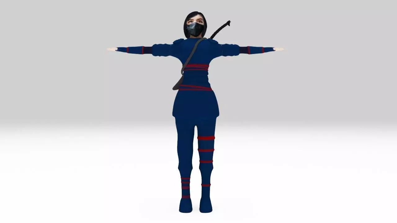 Character Ninja Assasin Rigged lowpoly Game-Ready Low-poly 3D model