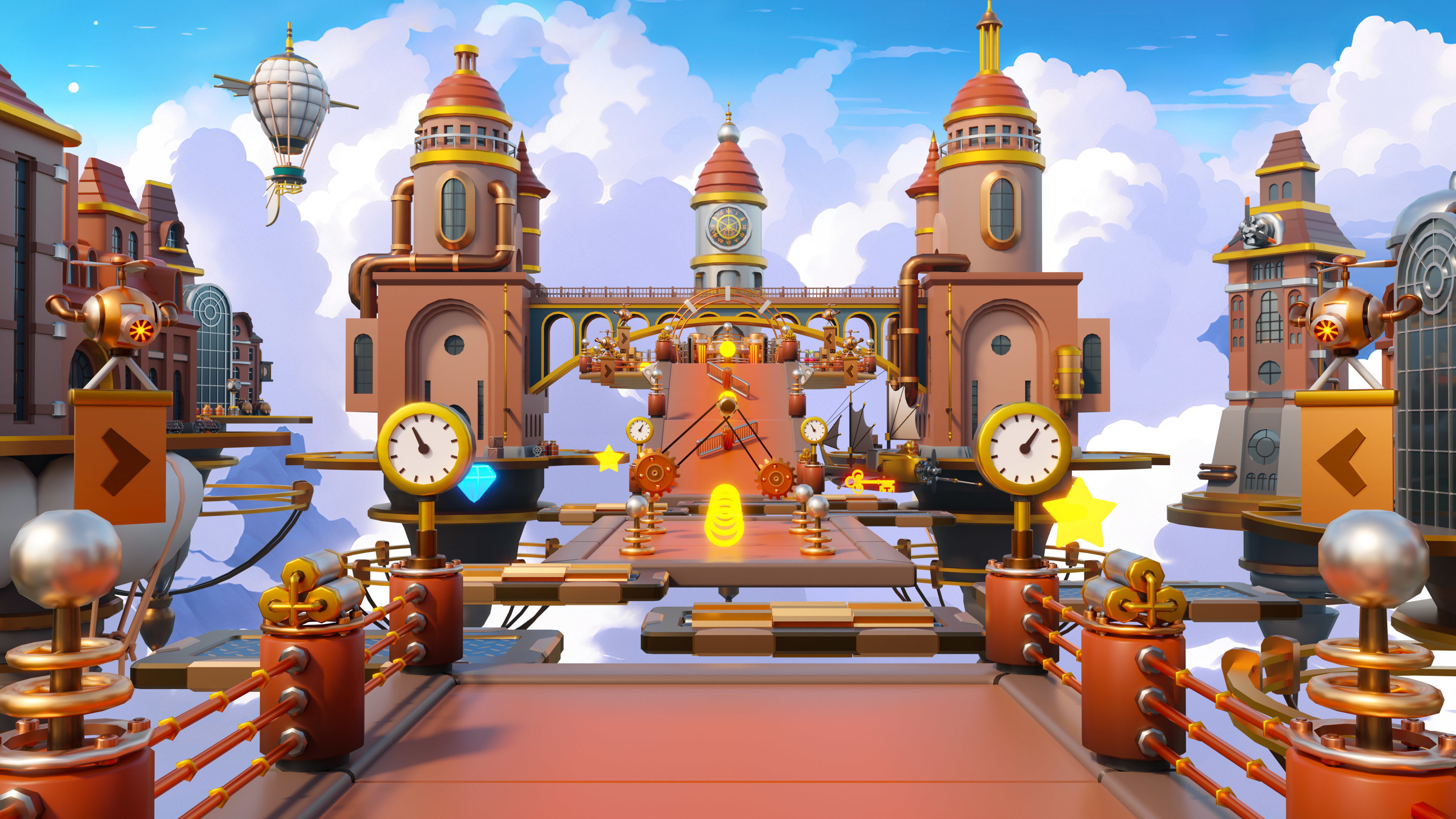 Platformer 13 Steampunk Low-poly 3D model_19