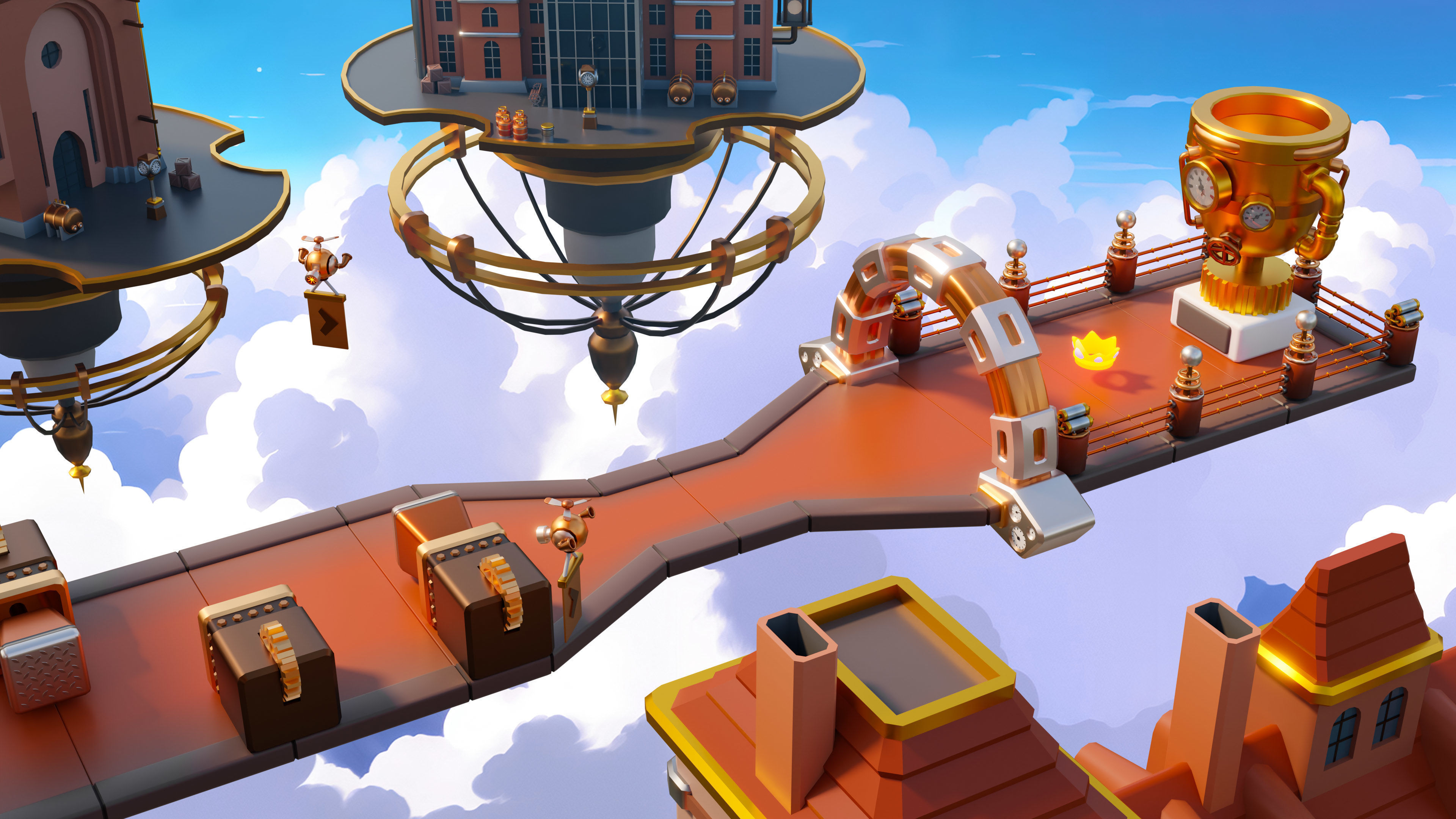 Platformer 13 Steampunk Low-poly 3D model_10