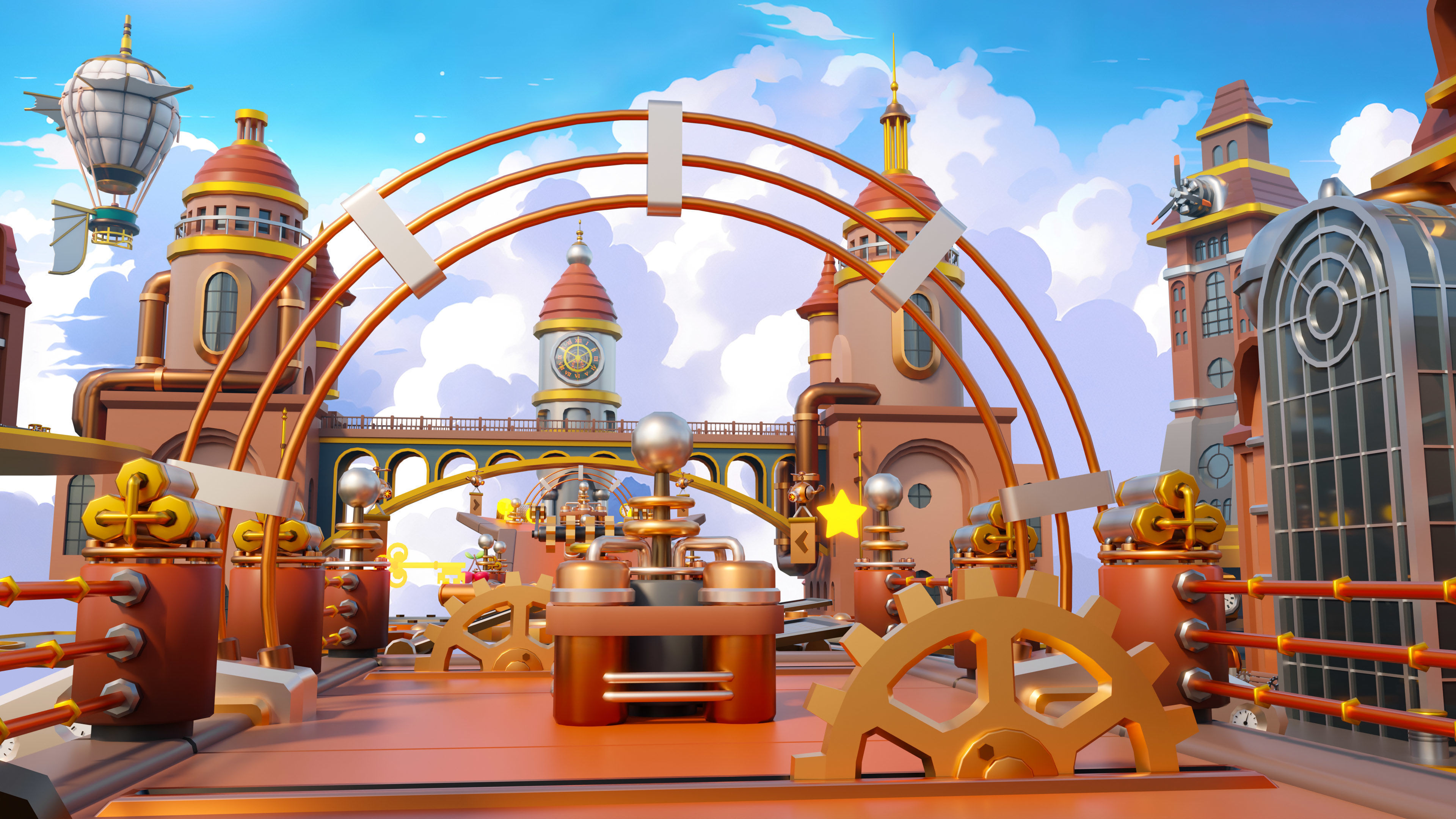 Platformer 13 Steampunk Low-poly 3D model_4