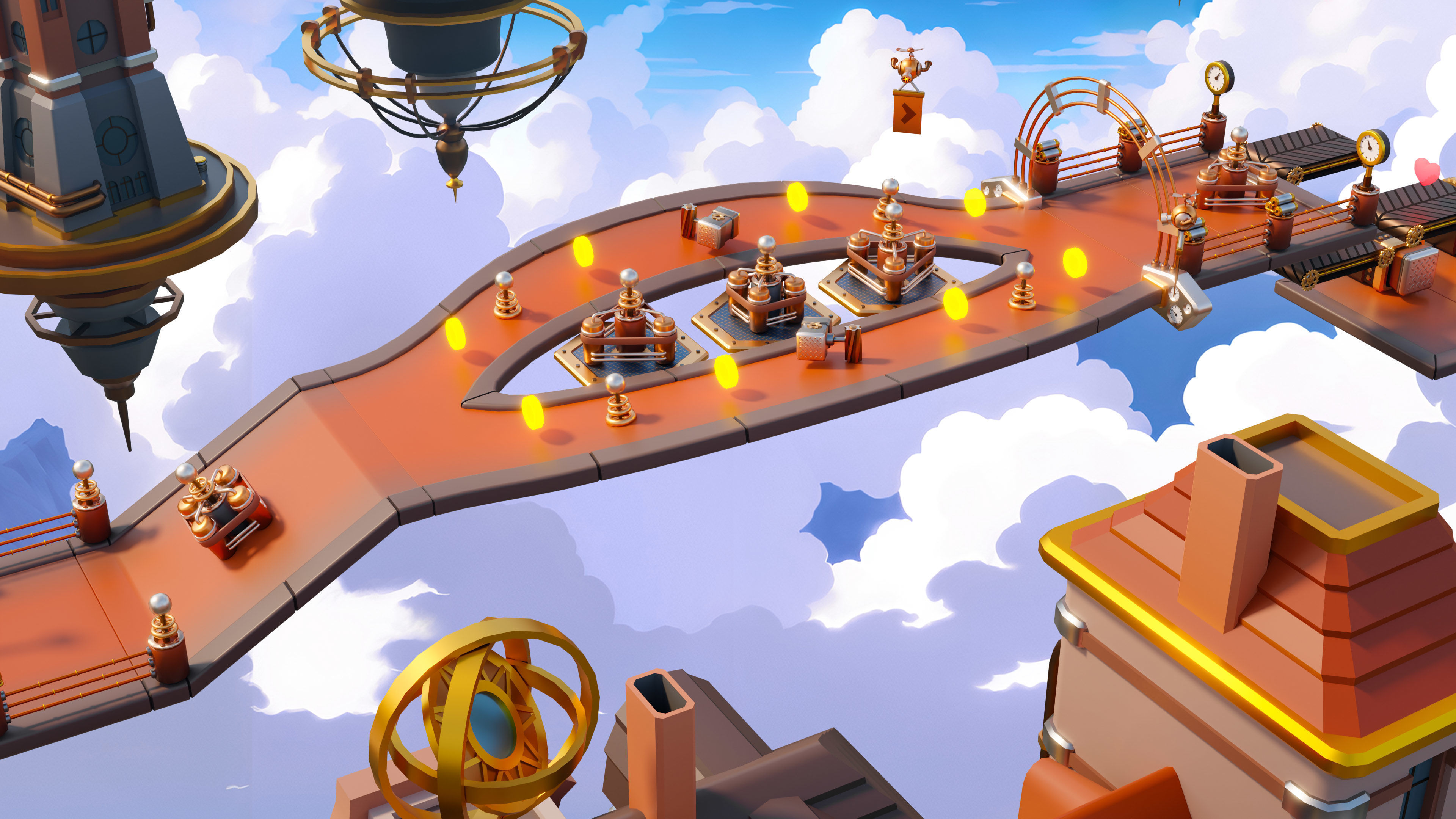 Platformer 13 Steampunk Low-poly 3D model_9