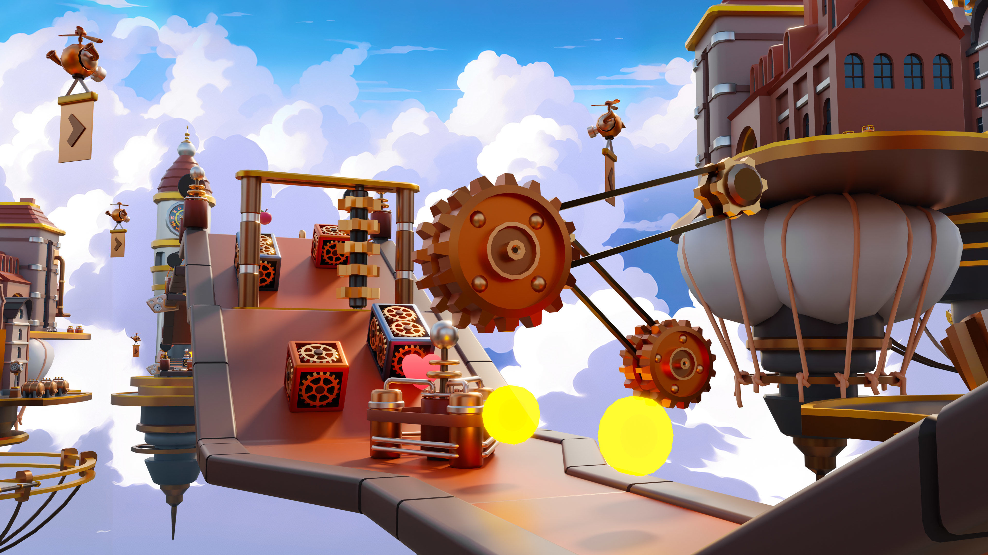 Platformer 13 Steampunk Low-poly 3D model_17
