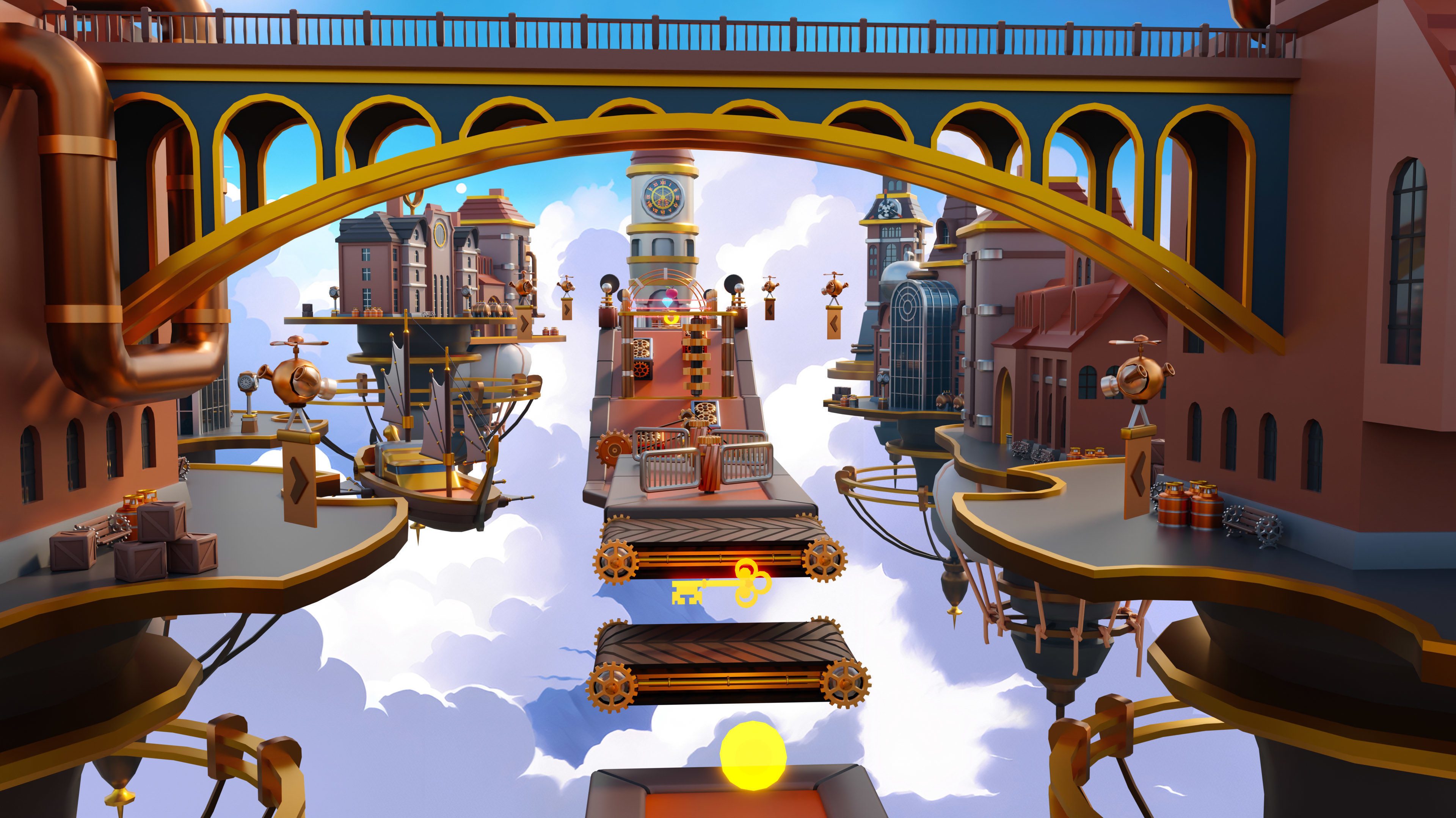 Platformer 13 Steampunk Low-poly 3D model_18