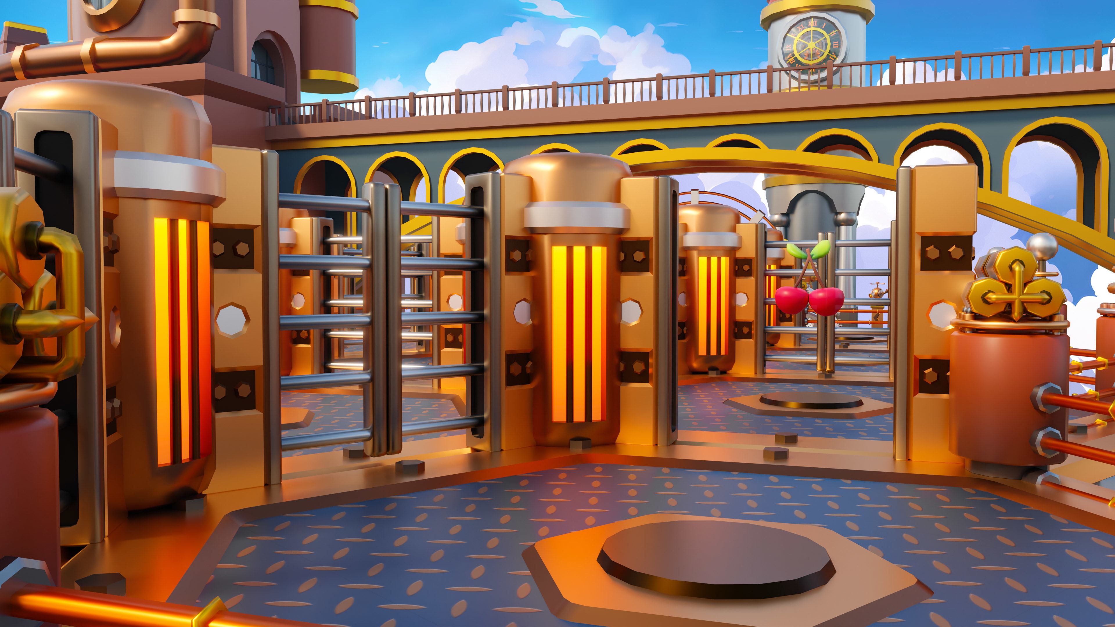 Platformer 13 Steampunk Low-poly 3D model_21