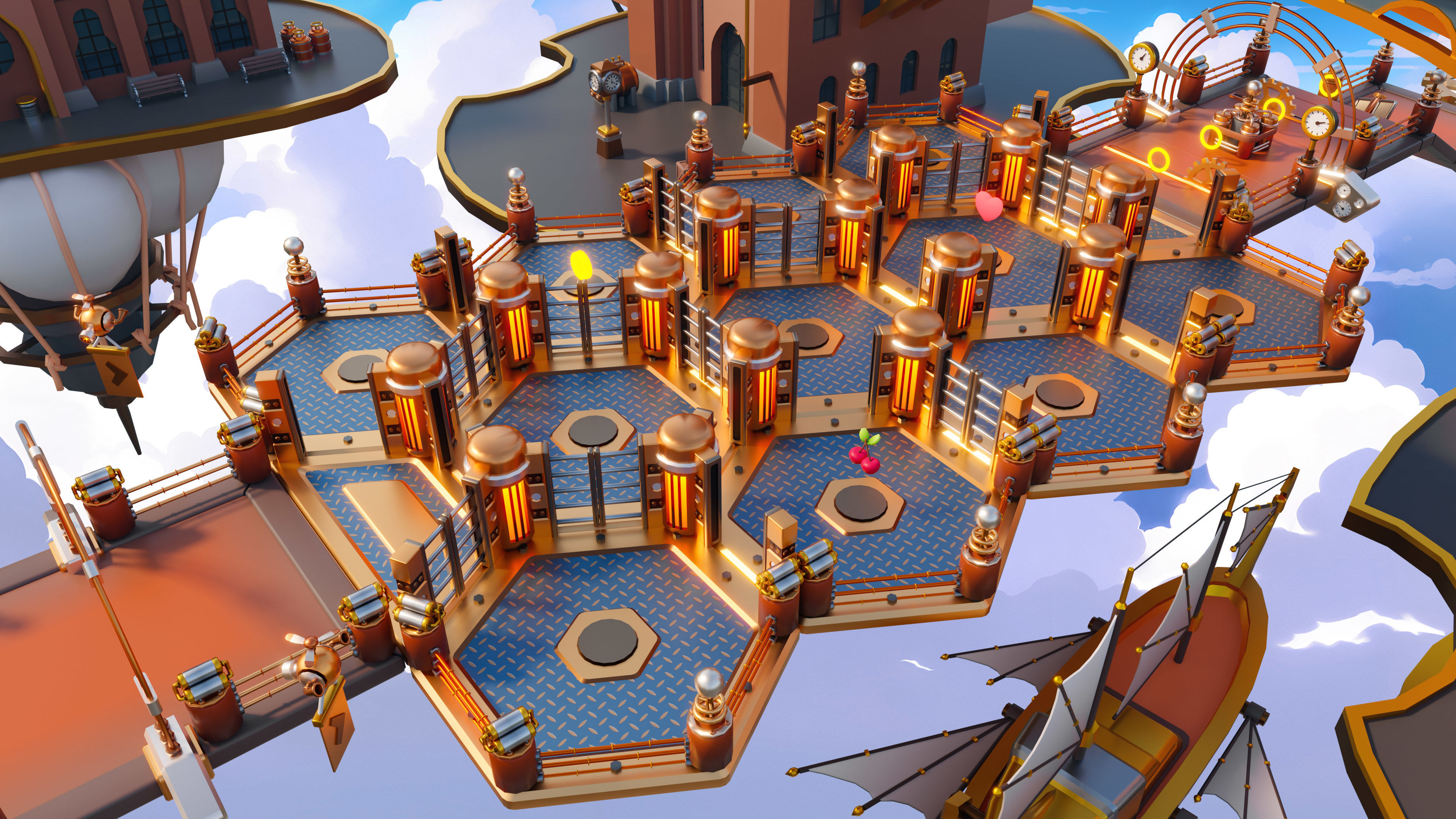 Platformer 13 Steampunk Low-poly 3D model_6