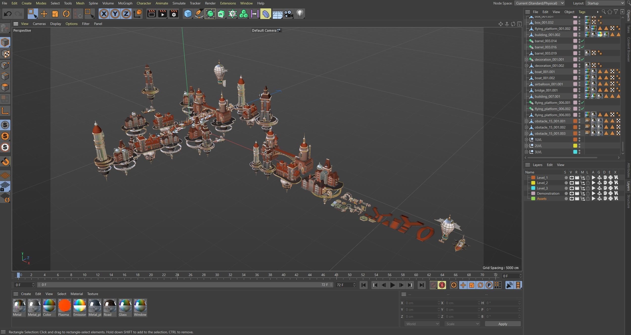 Platformer 13 Steampunk Low-poly 3D model_31
