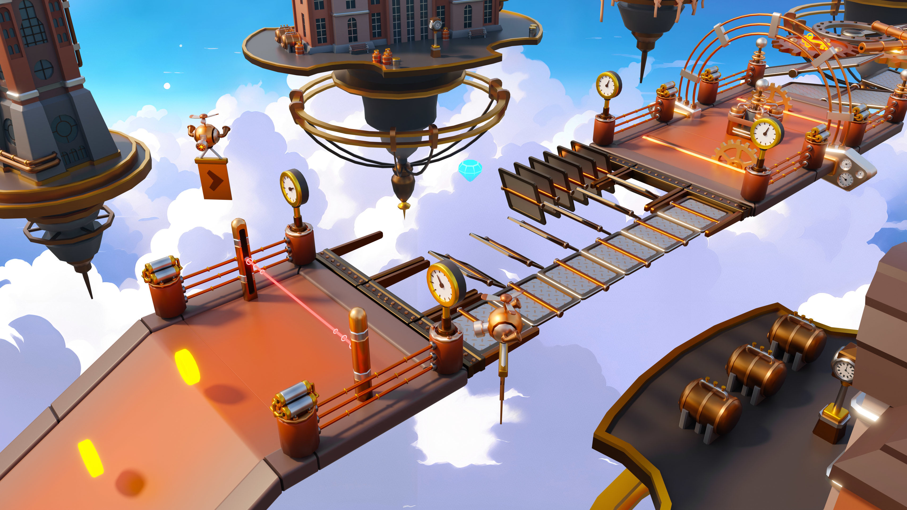 Platformer 13 Steampunk Low-poly 3D model_12