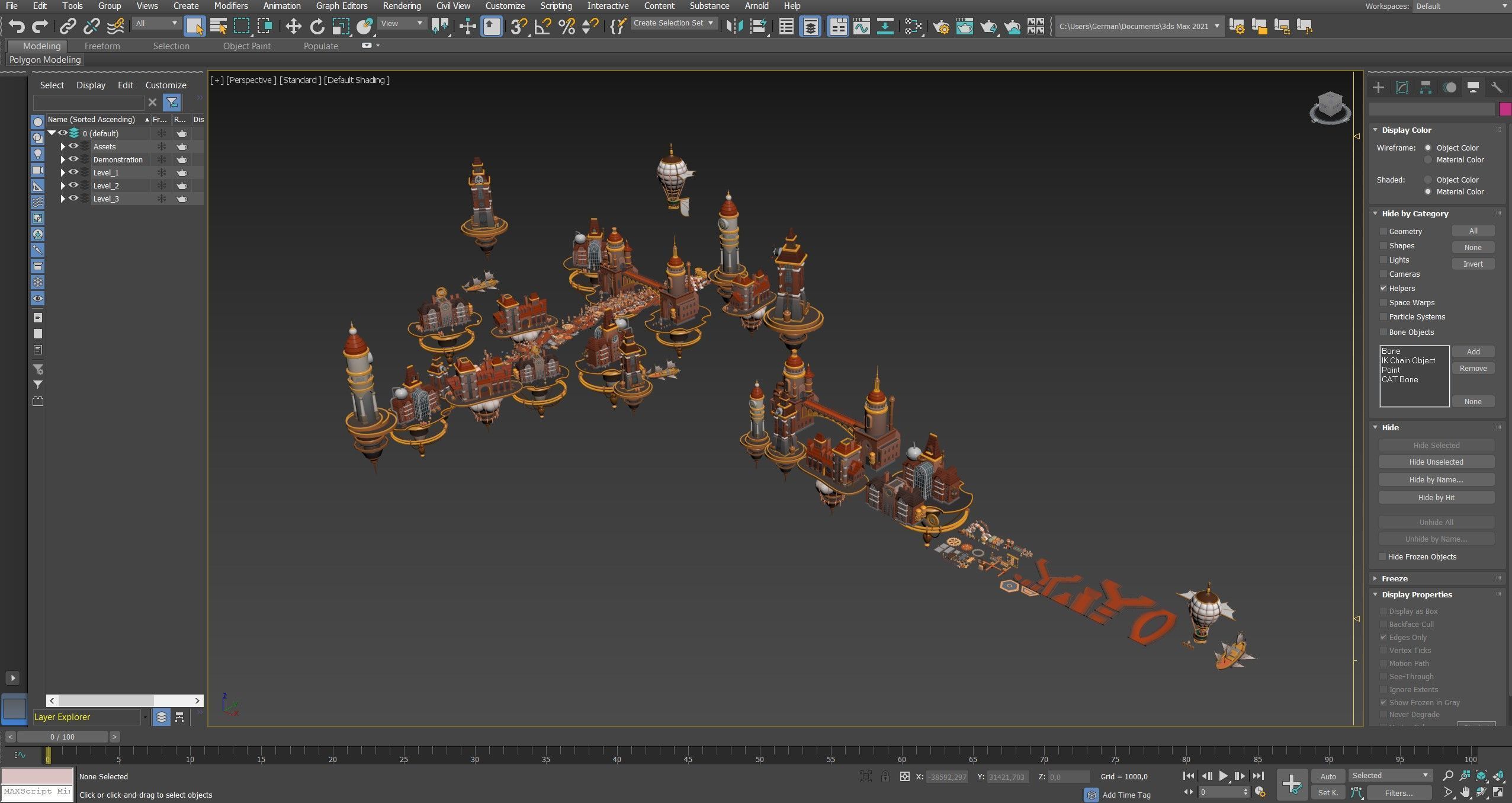 Platformer 13 Steampunk Low-poly 3D model_32