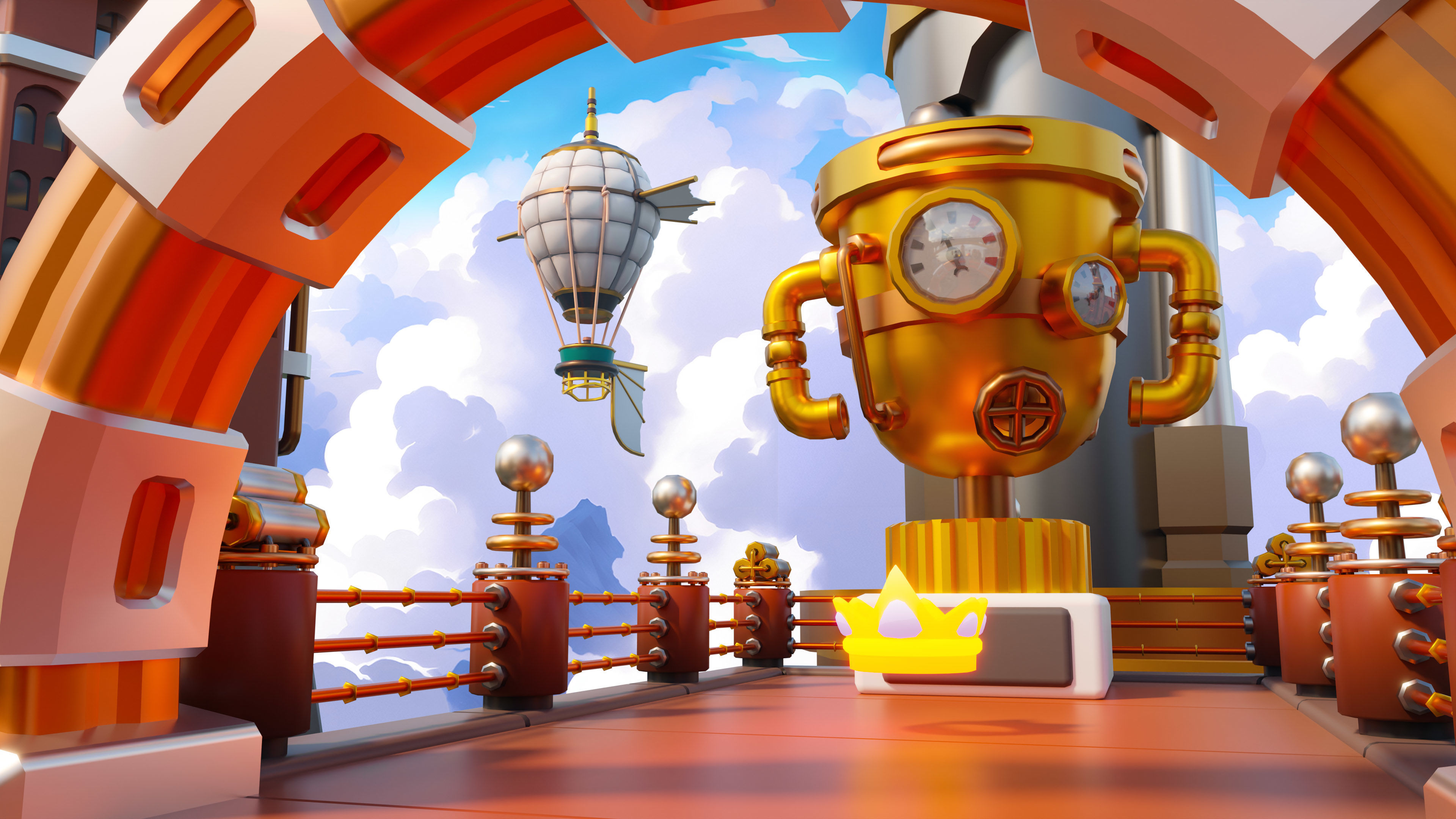 Platformer 13 Steampunk Low-poly 3D model_14