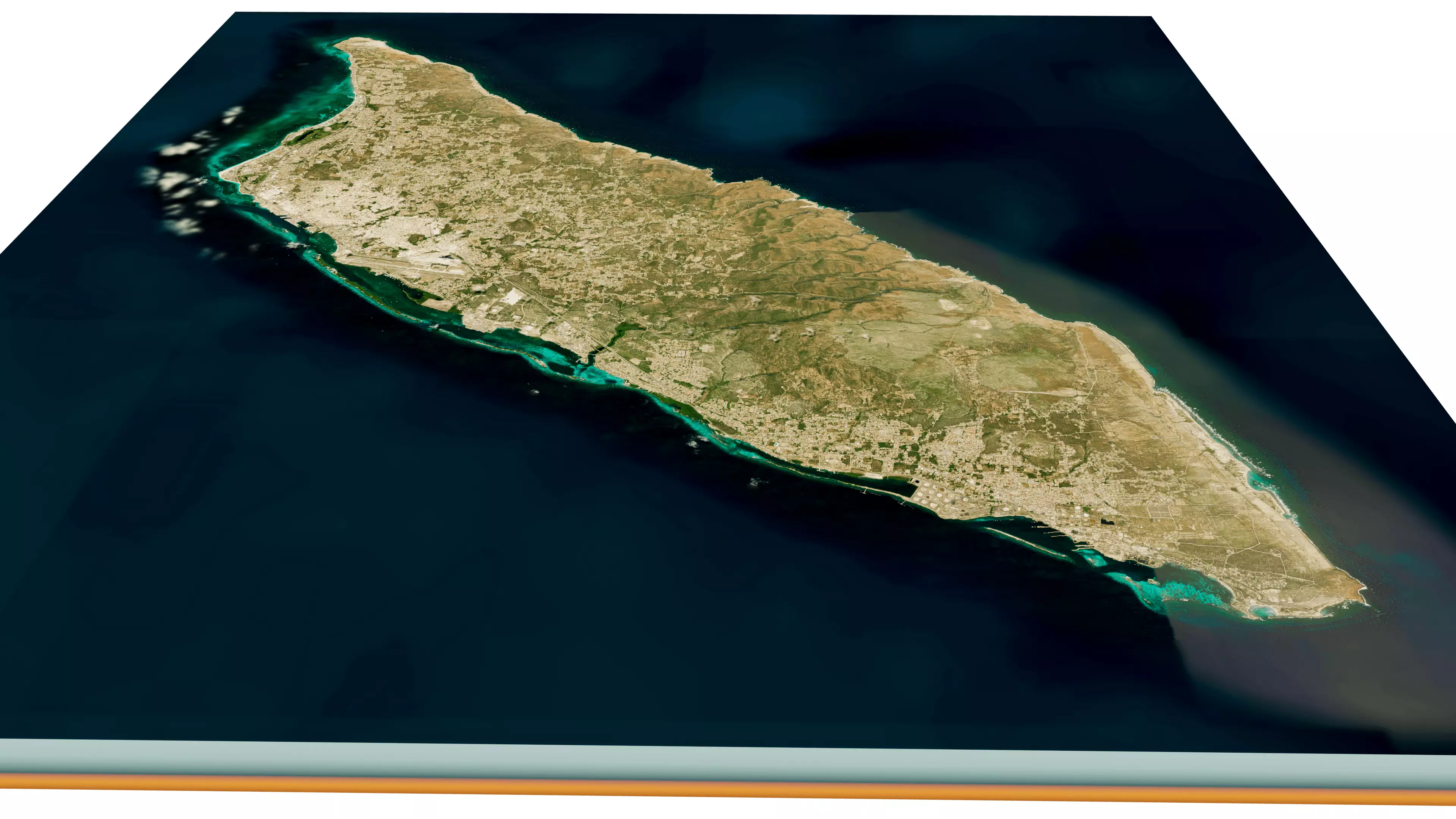 Aruba island full 3d model terrain Low-poly 3D model_0