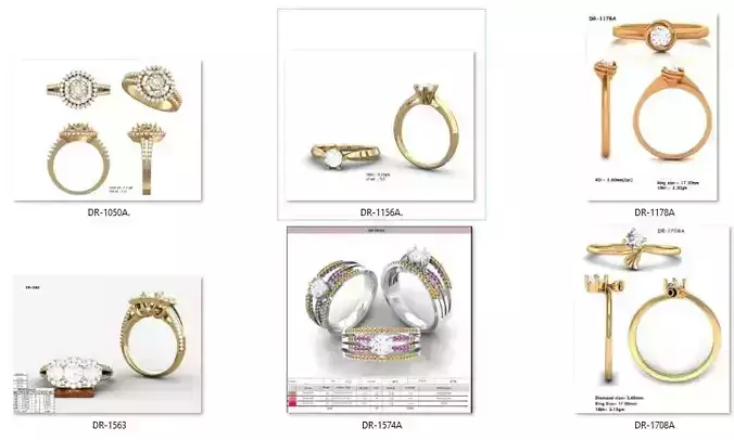 Ring lot of 6 3D print model