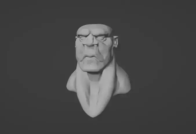 3d printable cartoon ork model statue 