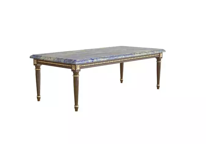Rectangular marble top coffee table