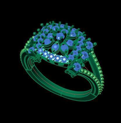 beautiful ring for daimonds 3D print model_12