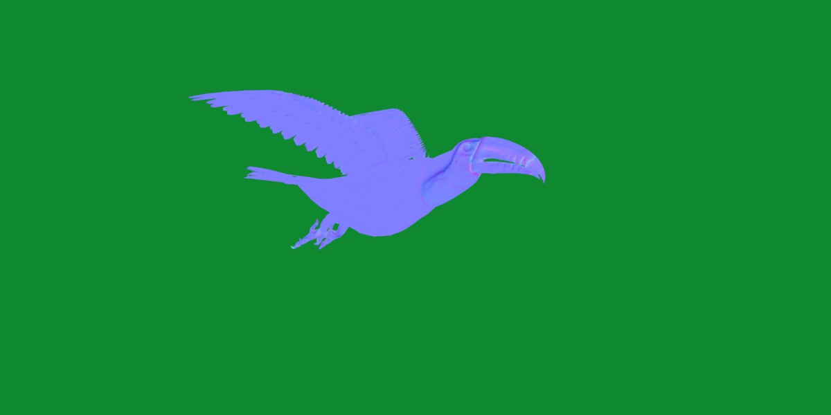 Toucan Bird Low-poly 3D model_8