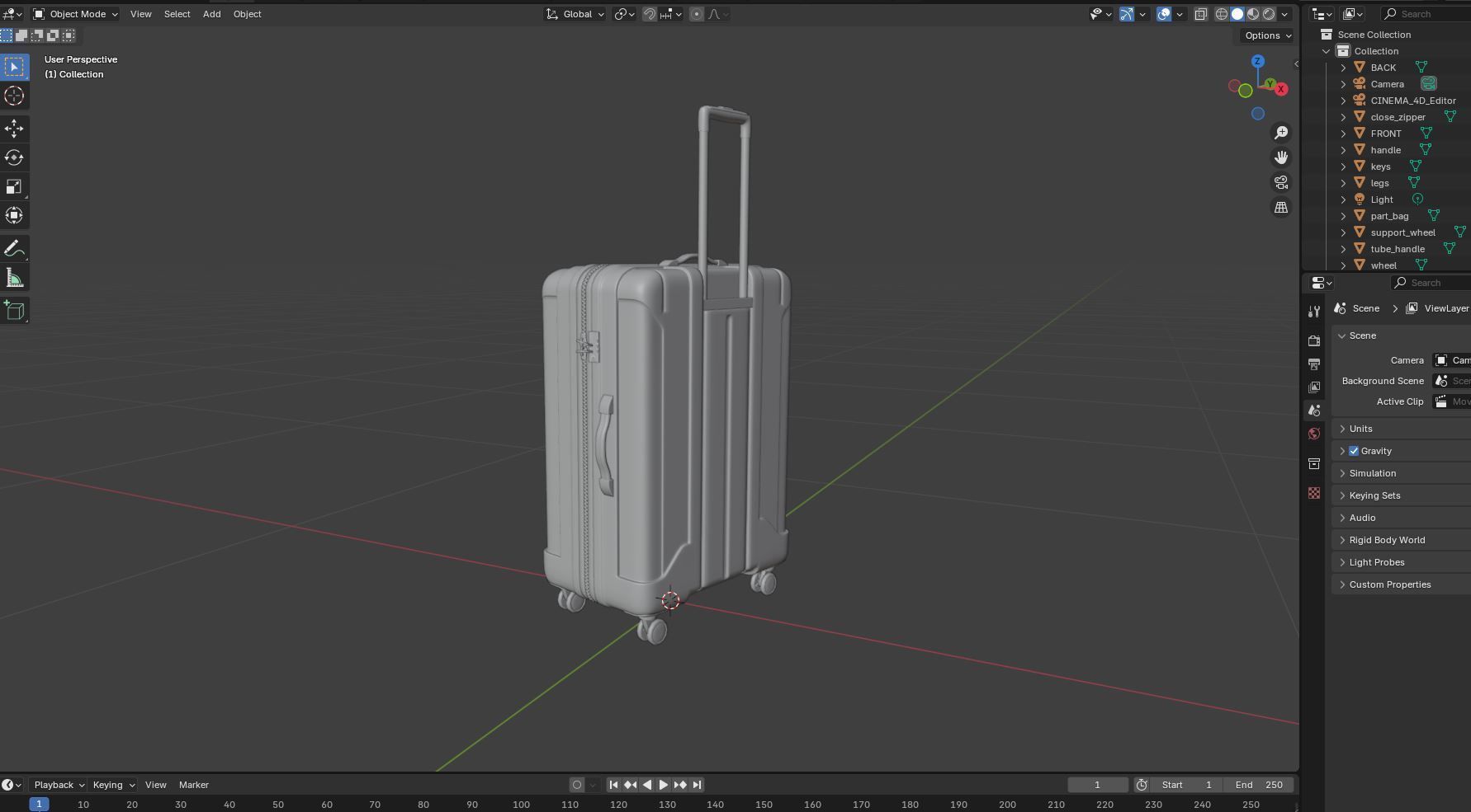 TRAVEL SUITCASE Low-poly 3D model_8