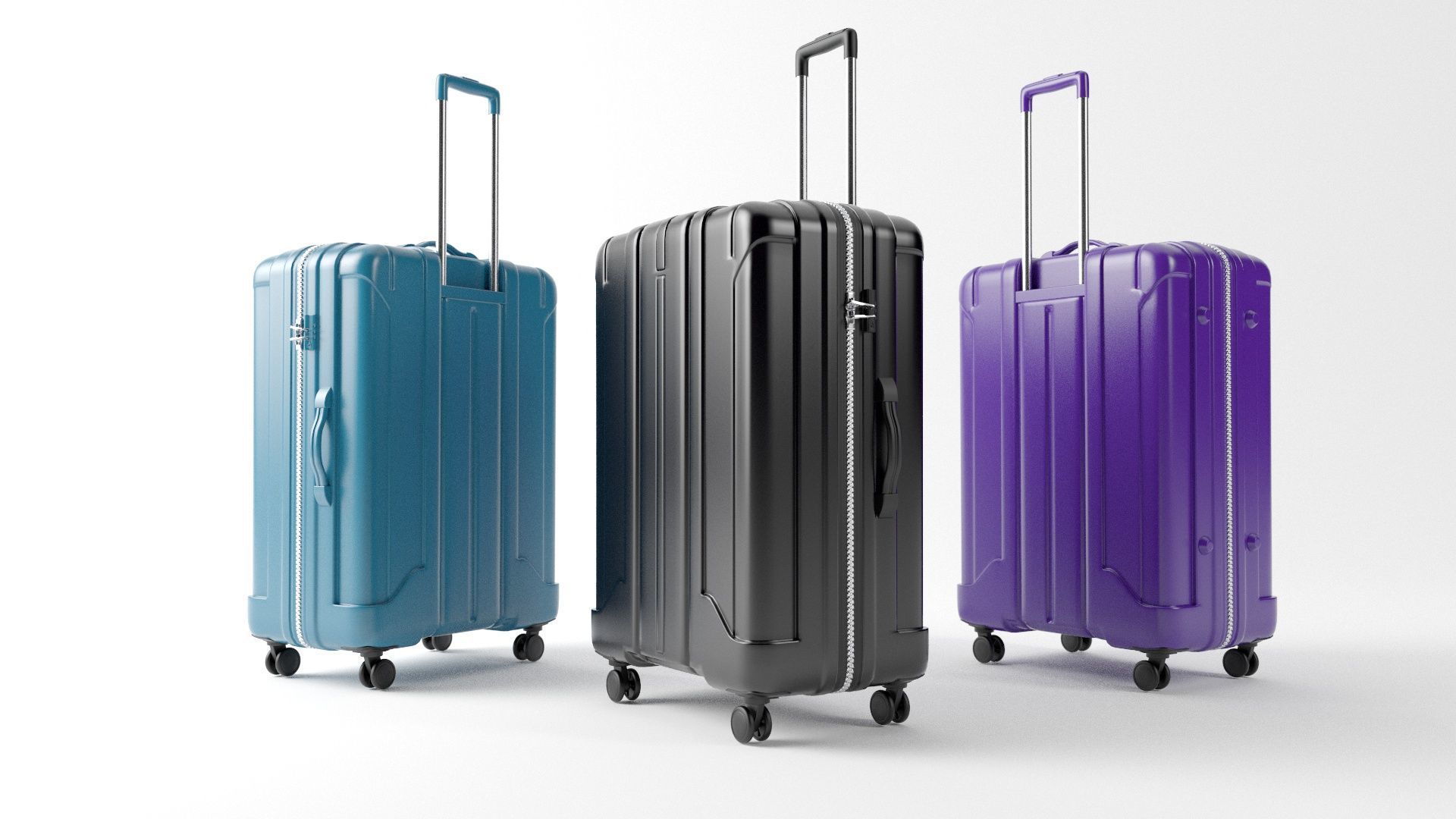 TRAVEL SUITCASE Low-poly 3D model_0