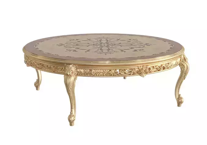 Round inlaid coffee table by Modenese 3D model