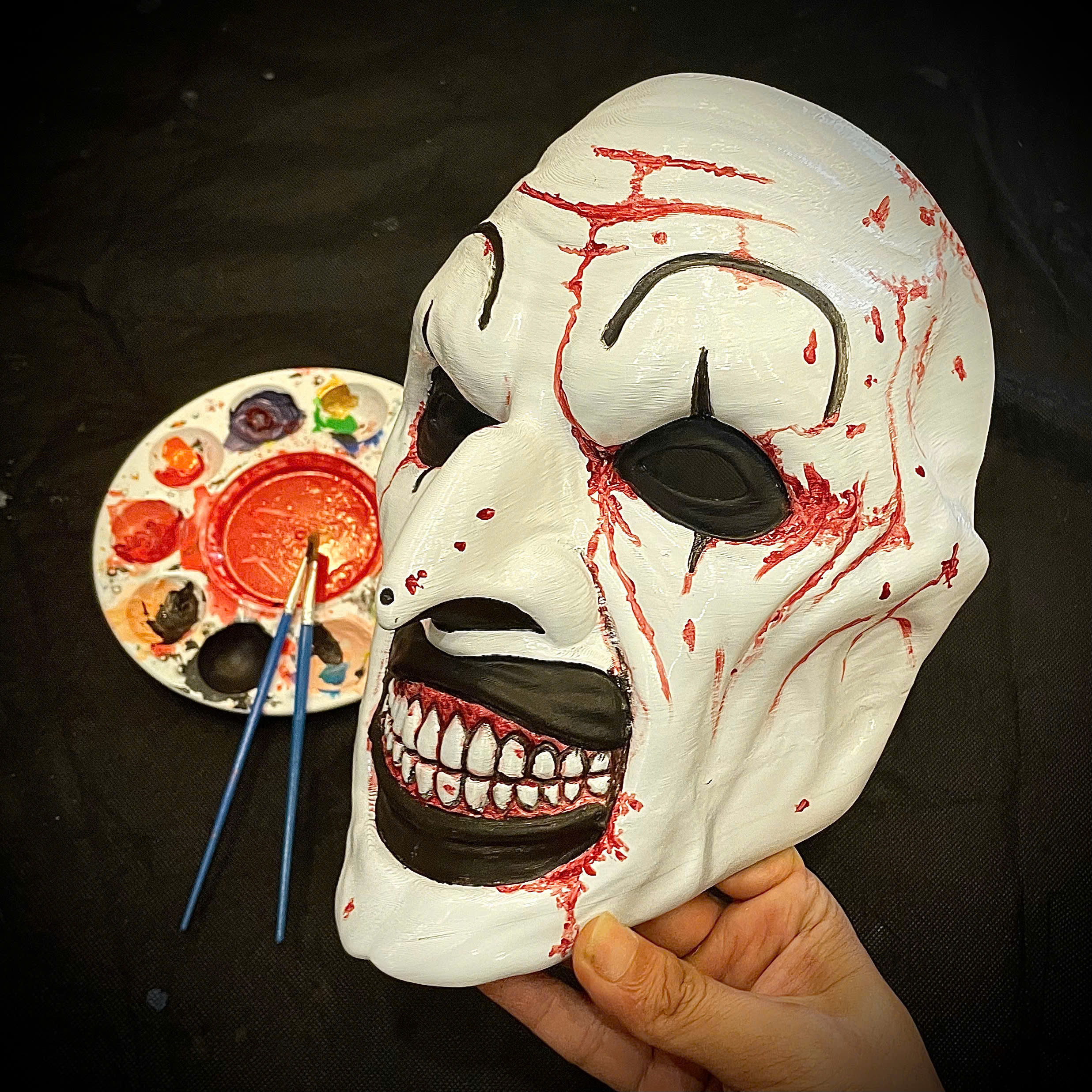 Art The Clown mask - Terrifier 3 Cosplay For Halloween 3D print model_11