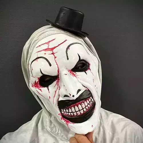 Art The Clown mask - Terrifier 3 Cosplay For Halloween 3D print model