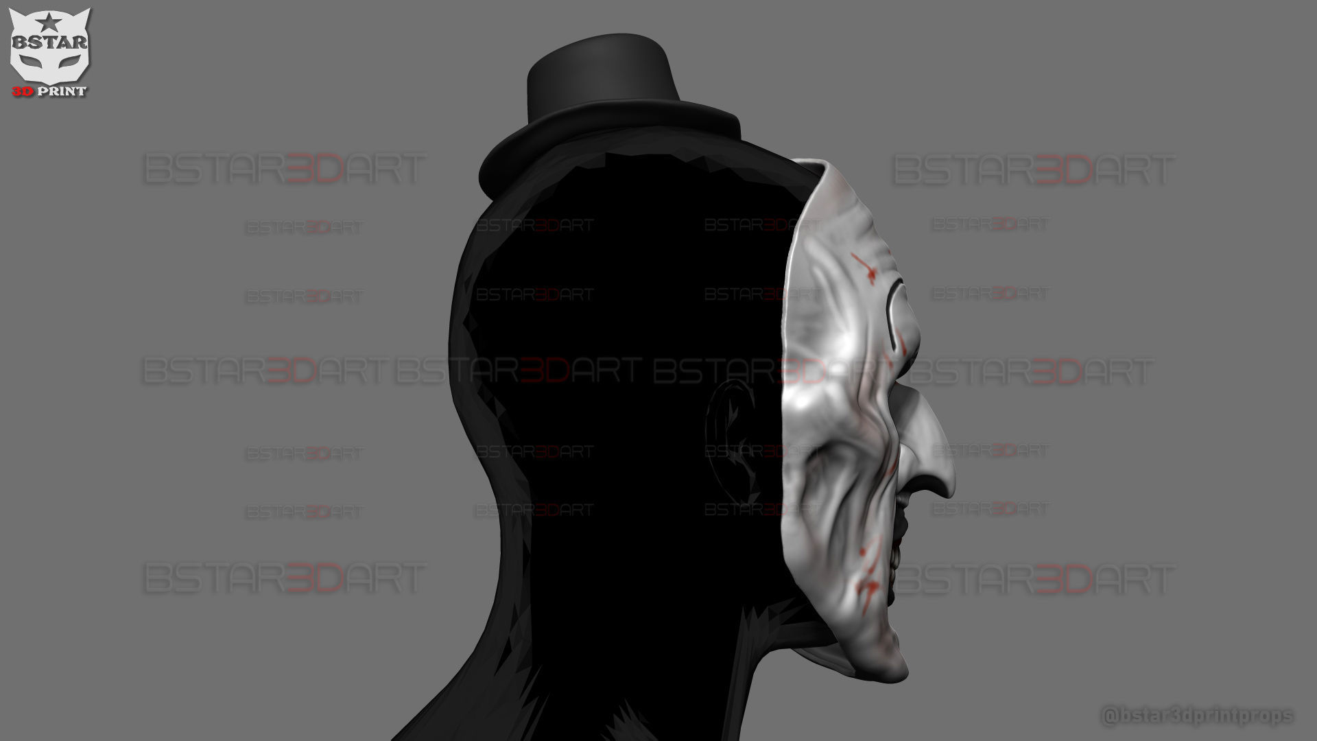 Art The Clown mask - Terrifier 3 Cosplay For Halloween 3D print model_19