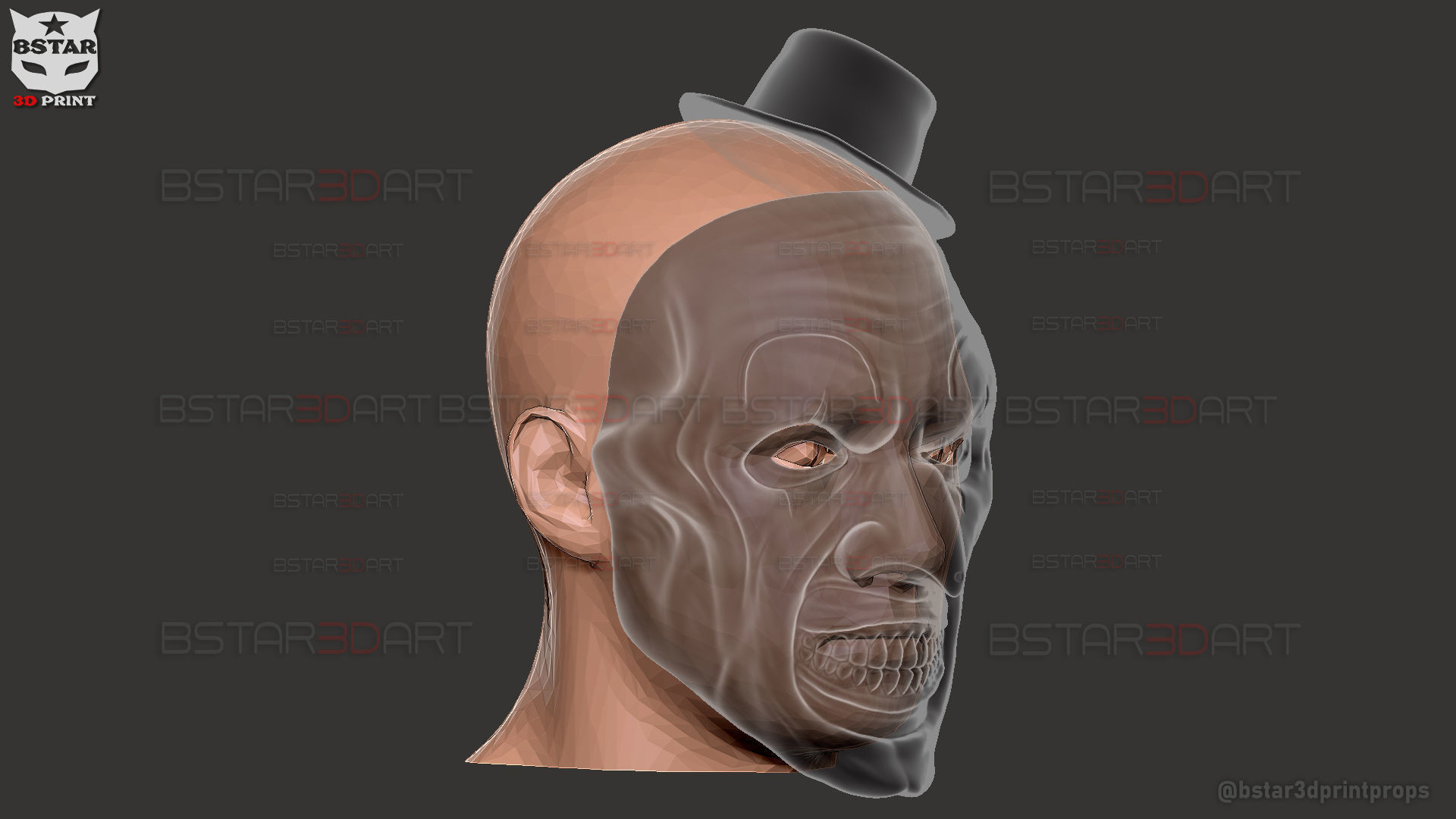 Art The Clown mask - Terrifier 3 Cosplay For Halloween 3D print model_34