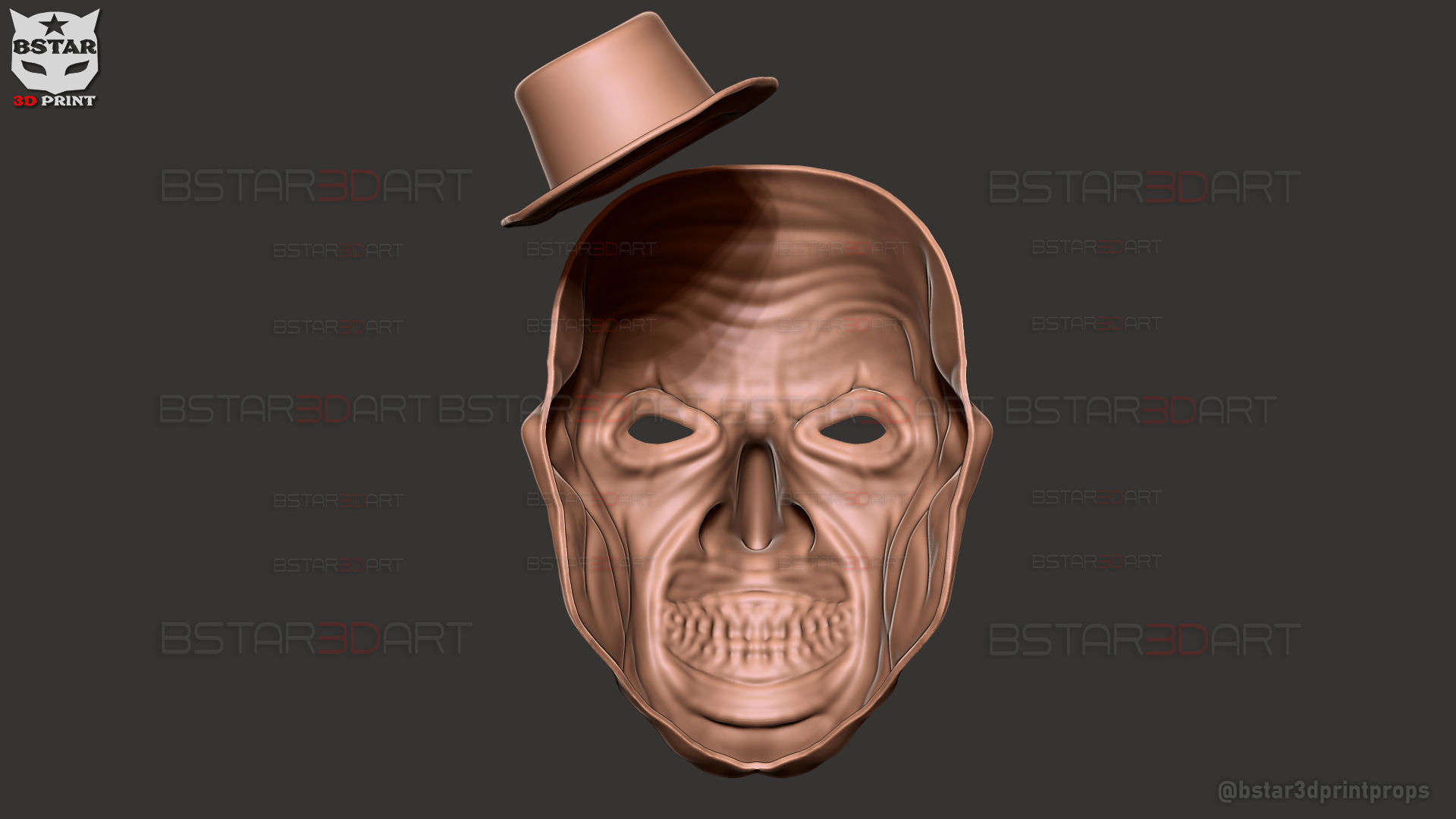 Art The Clown mask - Terrifier 3 Cosplay For Halloween 3D print model_30