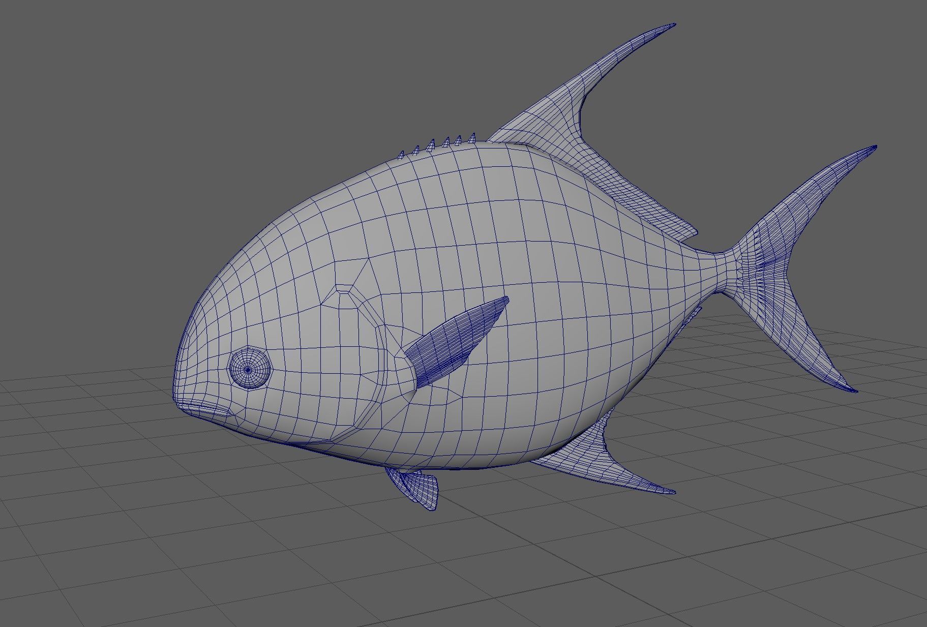 snubnose pompano Fish Low-poly 3D model_3