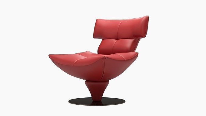 Modern Leather Stylish Lounge Chair 3D model