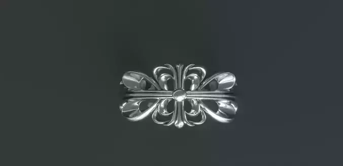 Chorme Hearts style Double Floral Ring