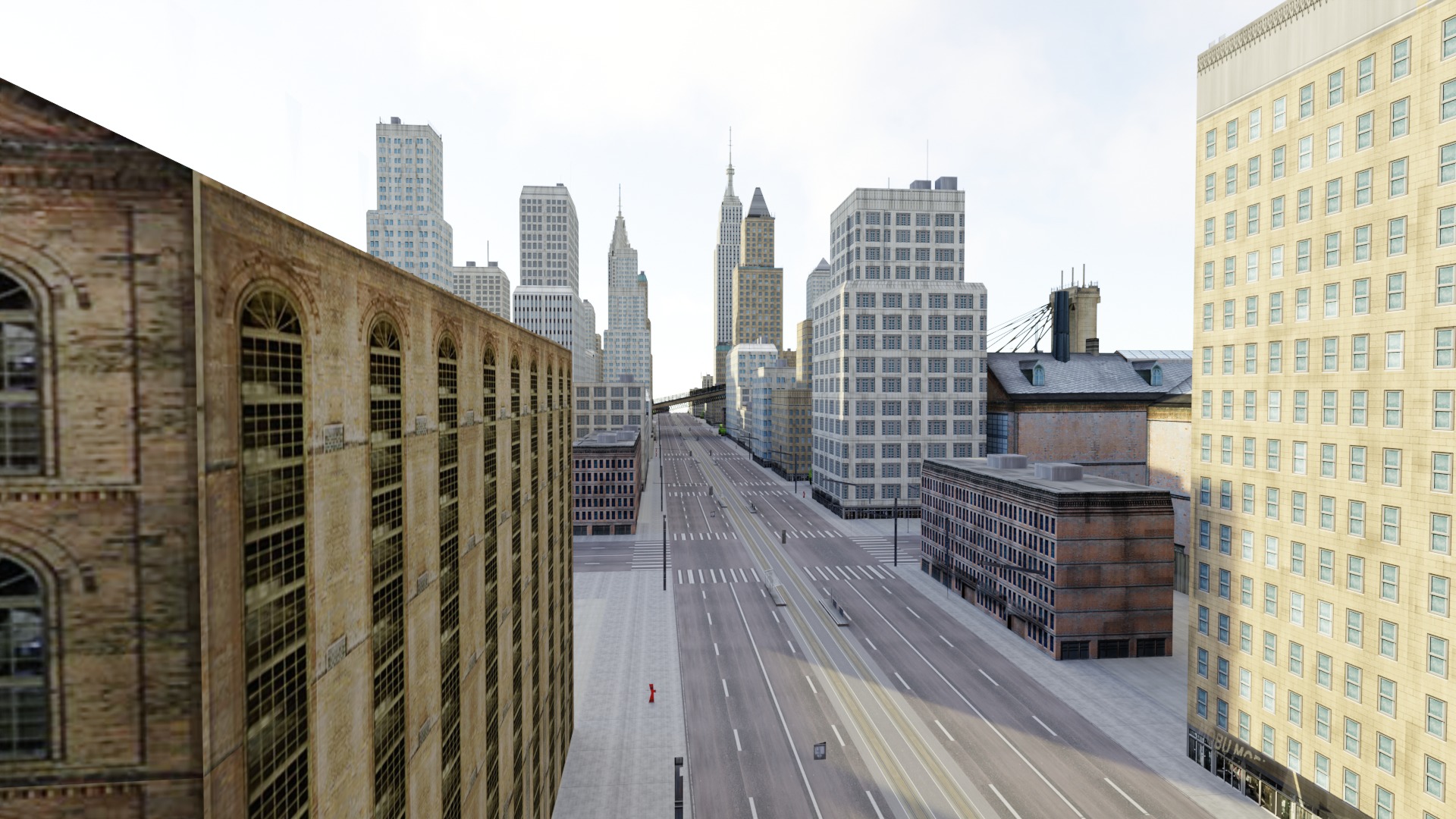 Big City low poly count 3D model_2