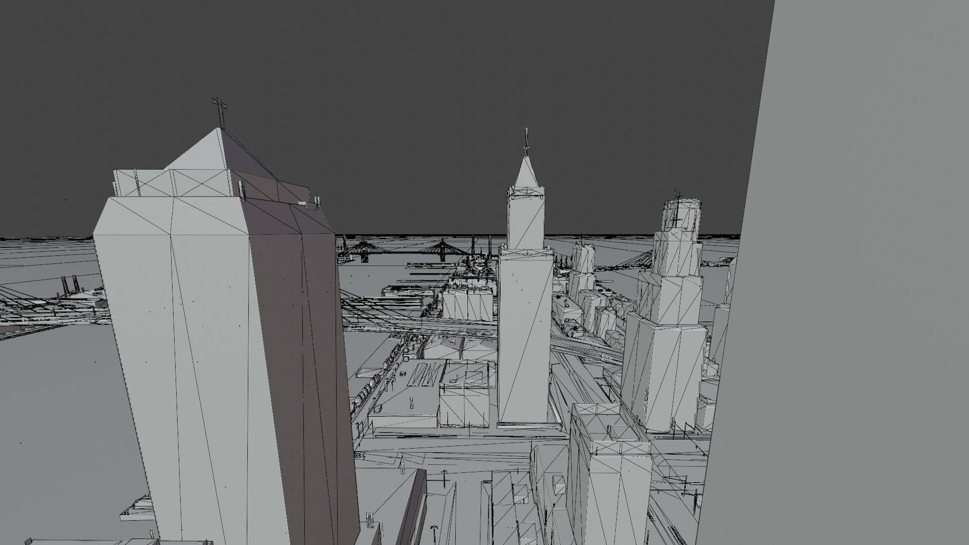 Big City low poly count 3D model_7