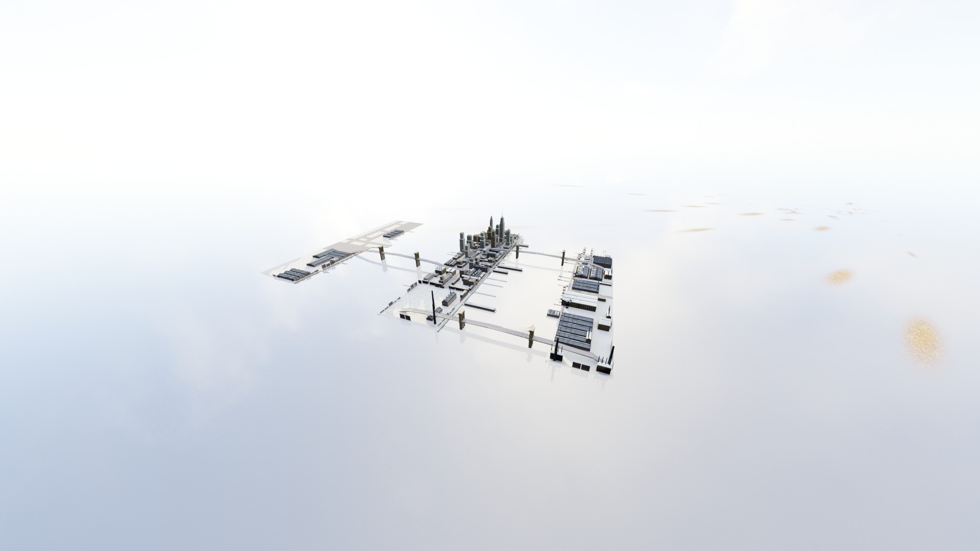 Big City low poly count 3D model_4