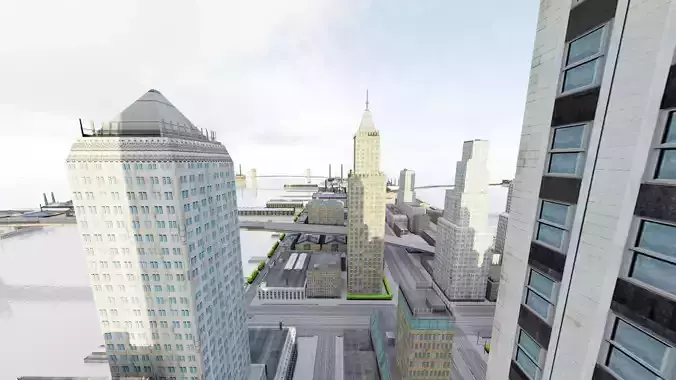 Big City low poly count 3D model