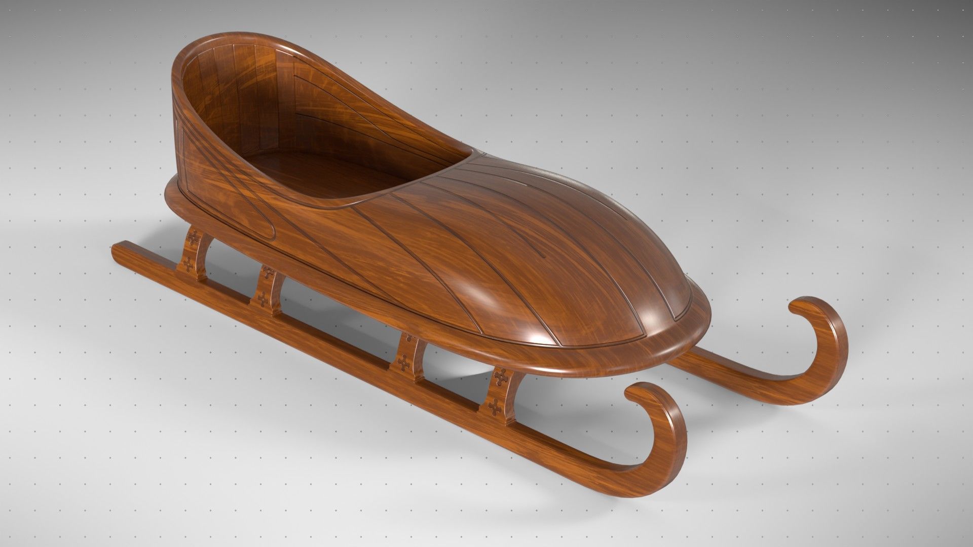 Skeleton Sled 3D model_3