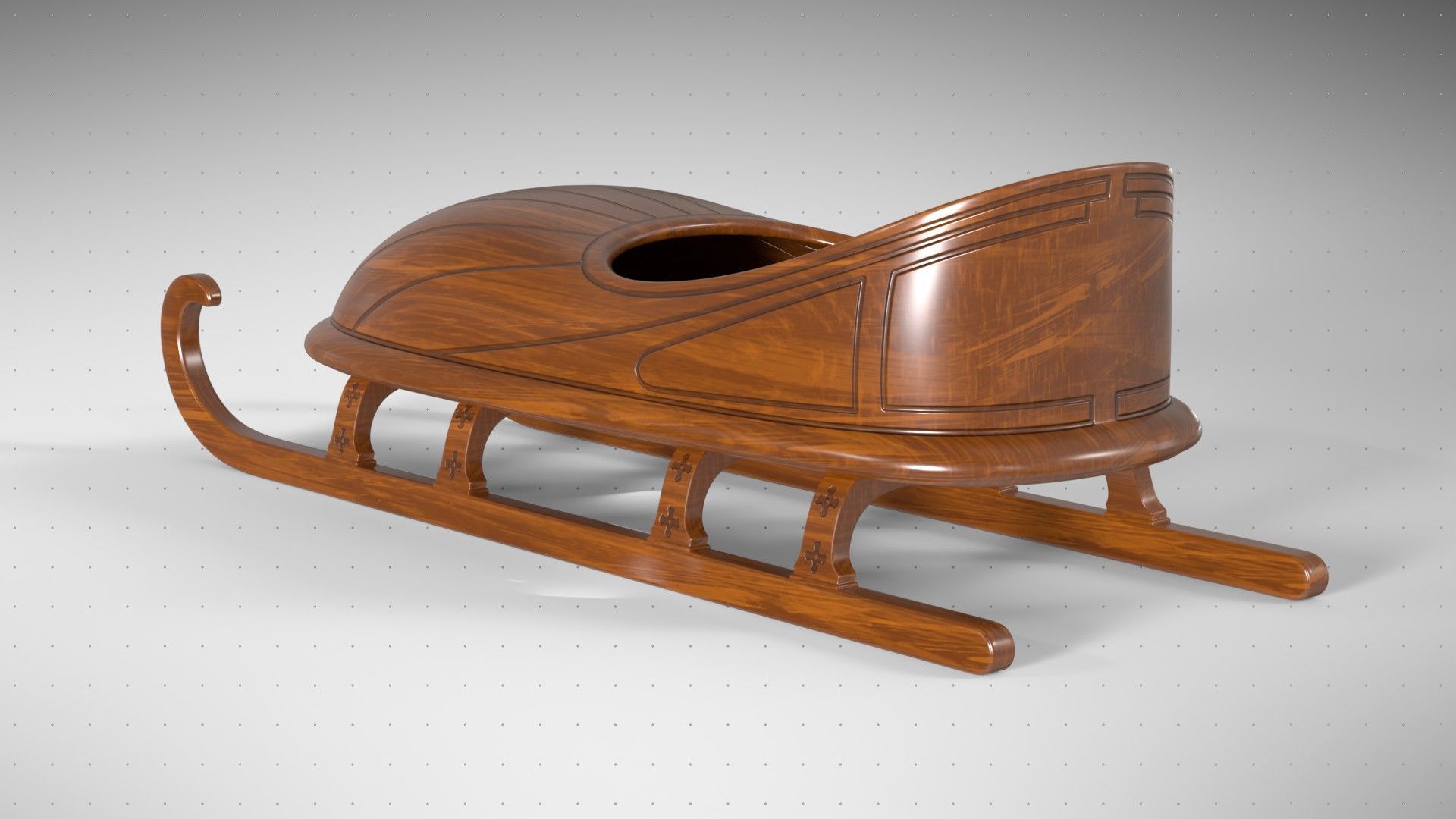 Skeleton Sled 3D model_2