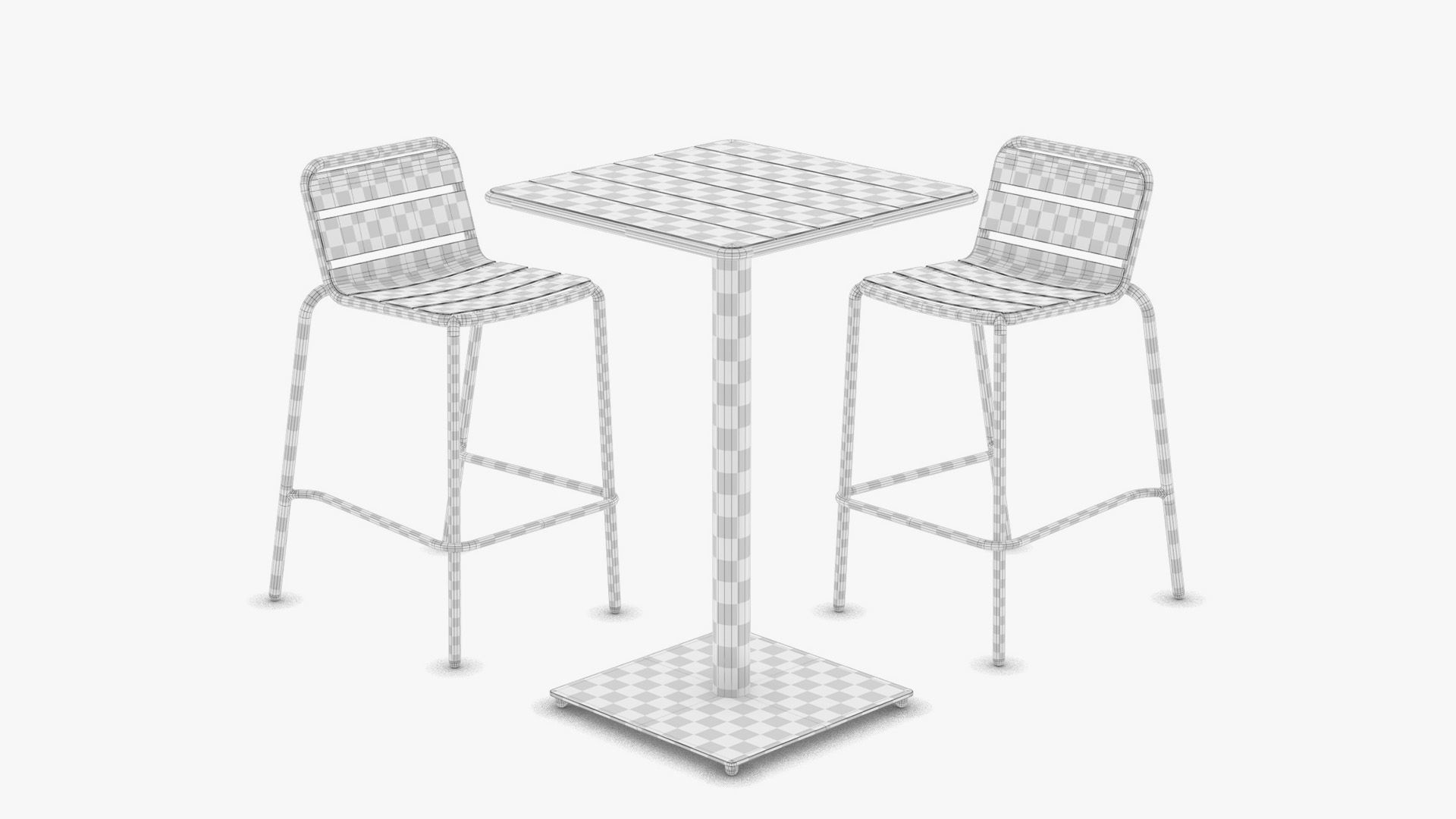Phuket Table and Chair Set 3D model_5