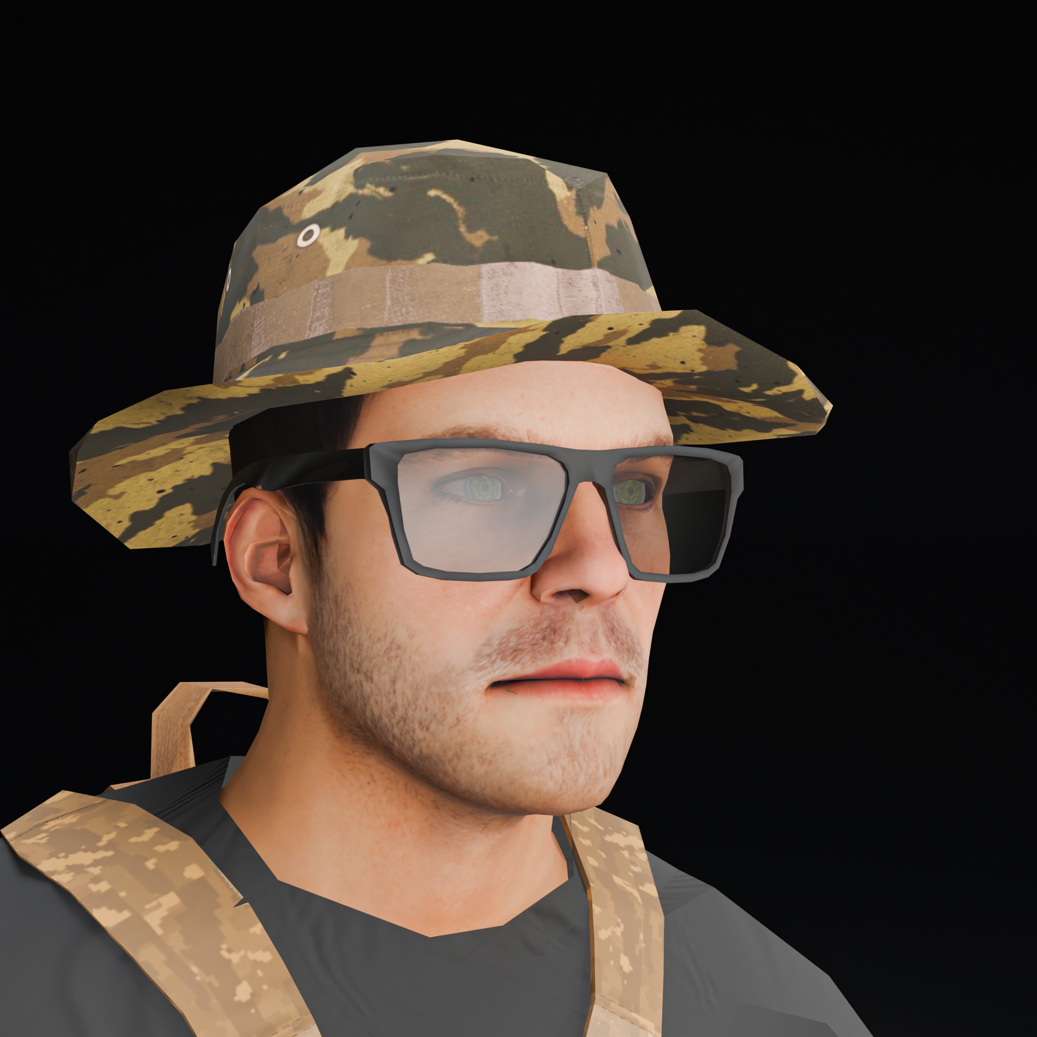 Low Poly Military Character  Low-poly 3D model_4