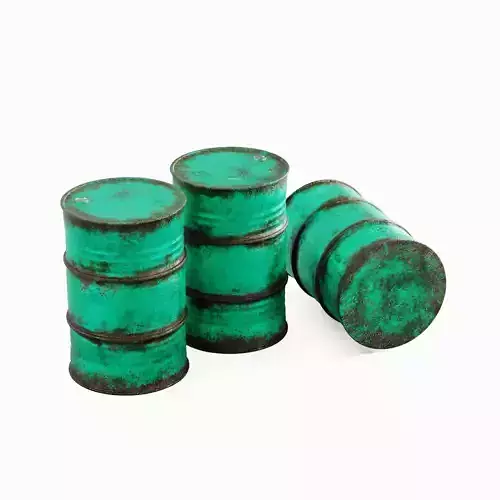 Used Steel Barrel 02 3D model