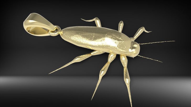 COCKROACH Pendant Necklace 3D print model_4