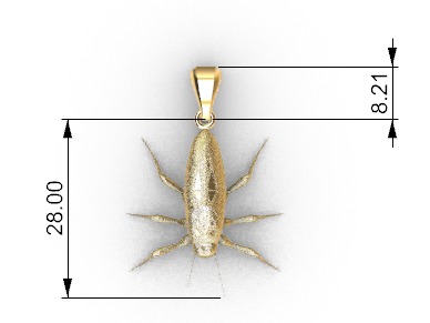COCKROACH Pendant Necklace 3D print model_28