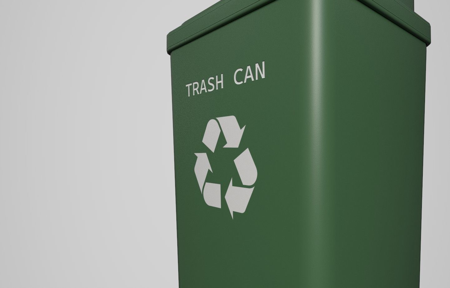 Trash Can Low-poly 3D model_5