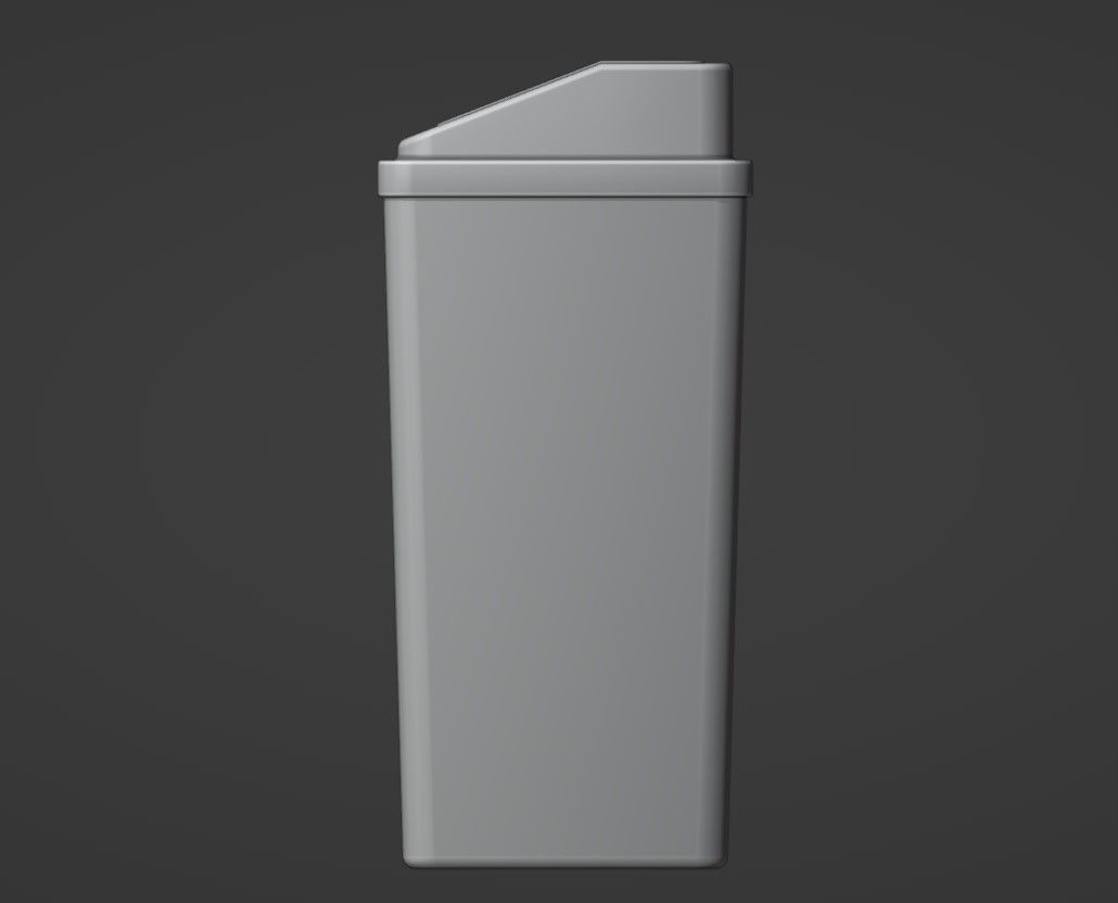 Trash Can Low-poly 3D model_10
