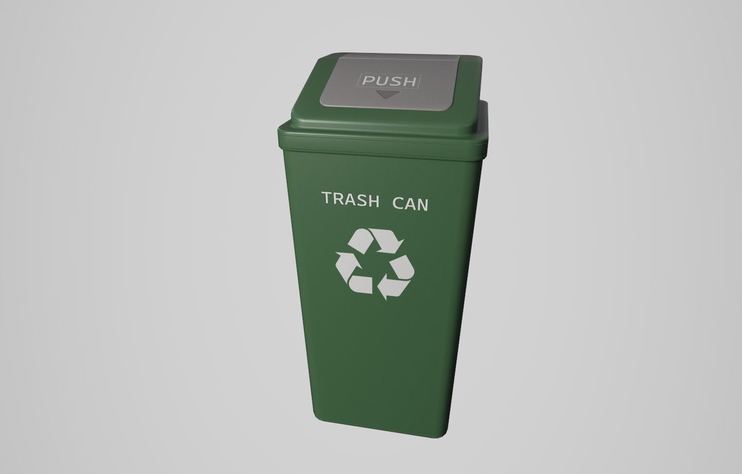 Trash Can Low-poly 3D model_1