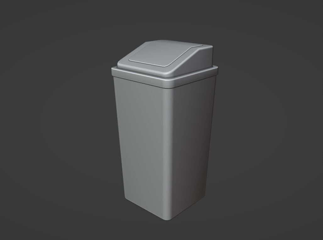 Trash Can Low-poly 3D model_11