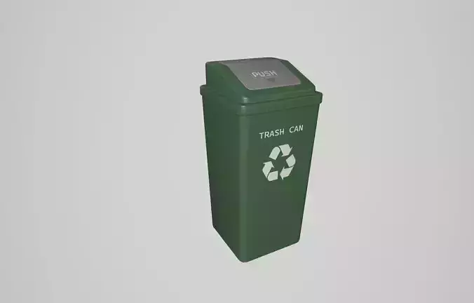 Trash Can Low-poly 3D model