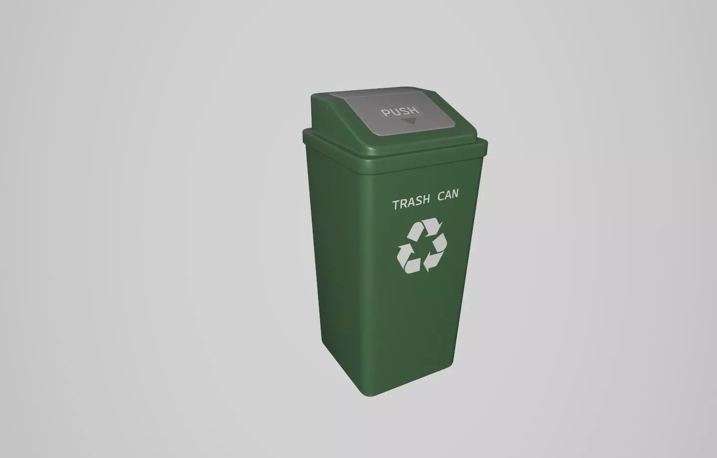 Trash Can Low-poly 3D model_0
