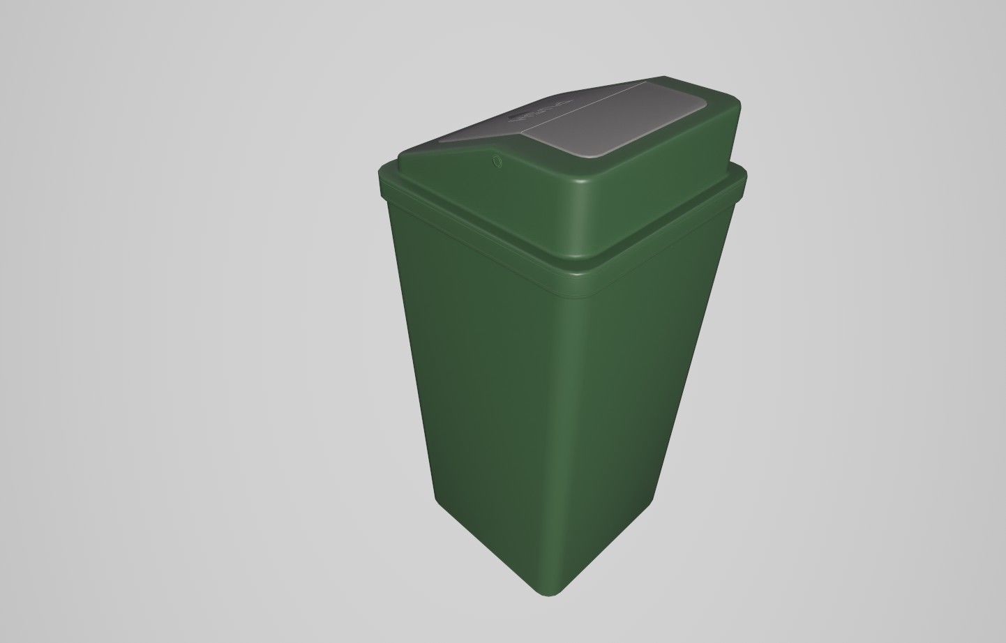 Trash Can Low-poly 3D model_3