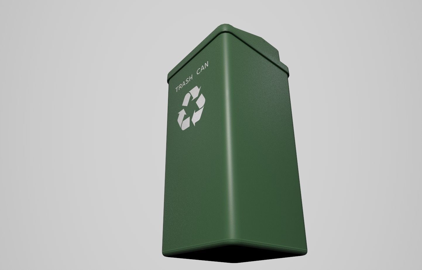 Trash Can Low-poly 3D model_4